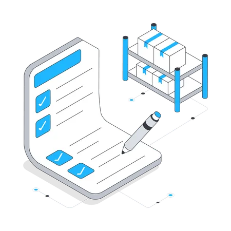 Lista de verificación de inventario de carga  Ilustración