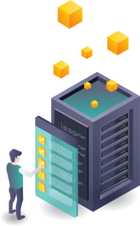 Lista de verificación para el análisis de datos en tecnología de servidores  Ilustración