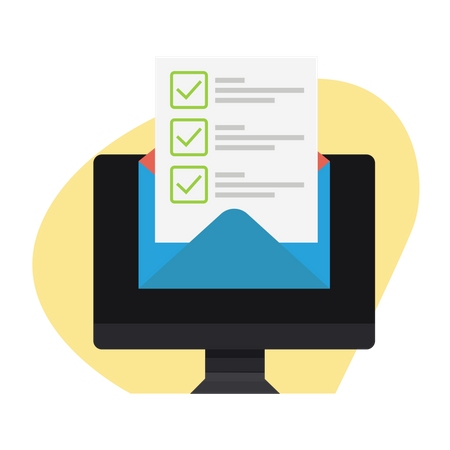 Lista de verificación por correo electrónico  Ilustración