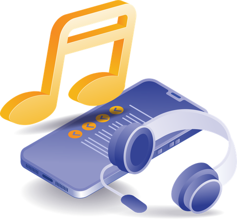 Liste de lecture musicale sur application pour smartphone  Illustration