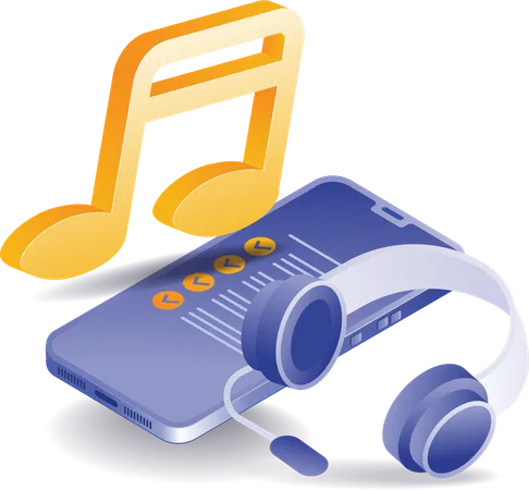 Liste de lecture musicale sur application pour smartphone  Illustration