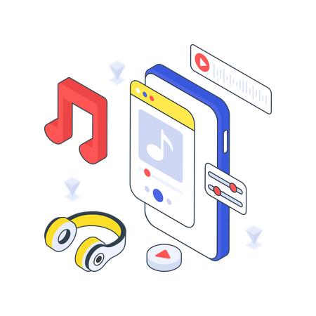 Listening Music  Illustration
