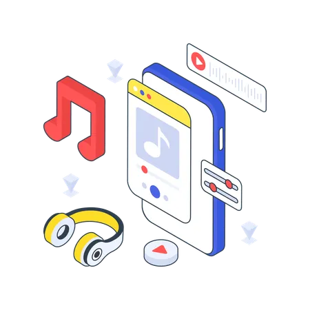Listening Music  Illustration