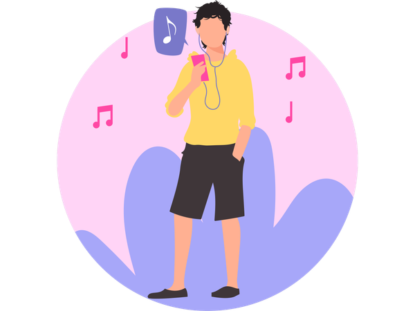 Listening Music  Illustration