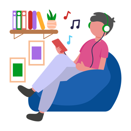 Listening Music  Illustration