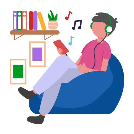 Listening Music  Illustration