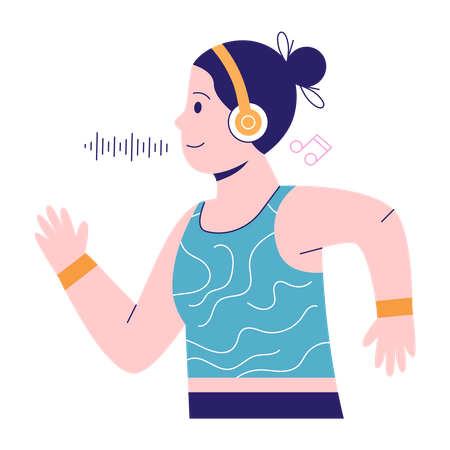 Listening Song While Jogging  Illustration