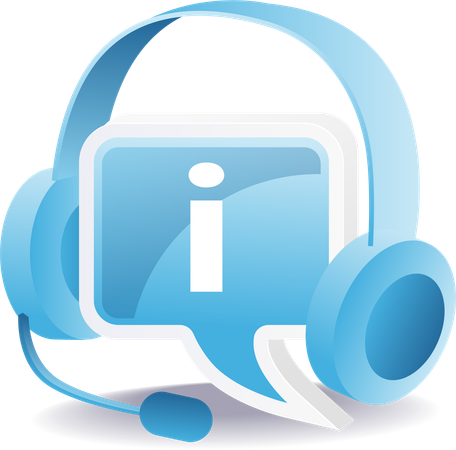 Listening to information with a headset  Illustration