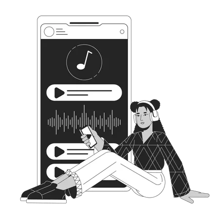 Listening to music on smartphone  Illustration