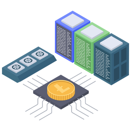 Litecoin mining processor  Illustration