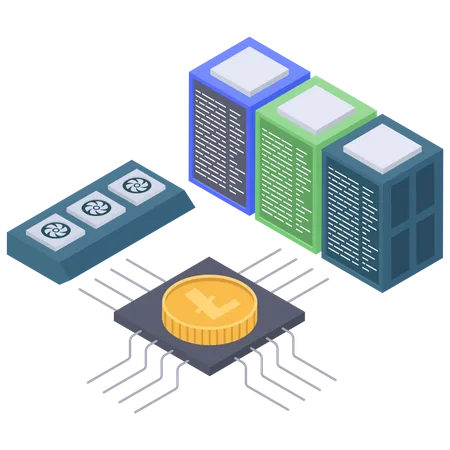 Litecoin mining processor  Illustration