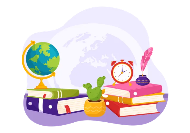 International Literacy Day Vector Illustration On 8th September With Book And Educational Equipment In Education Holiday Cartoon Hand Drawn Templates Illustration