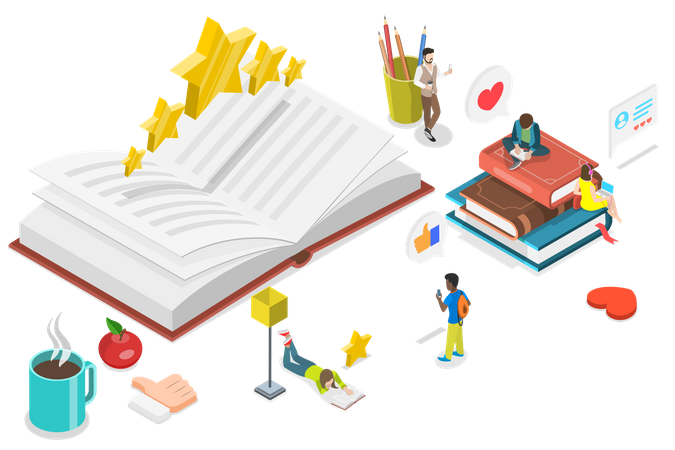 Literature readers reviews book  Illustration
