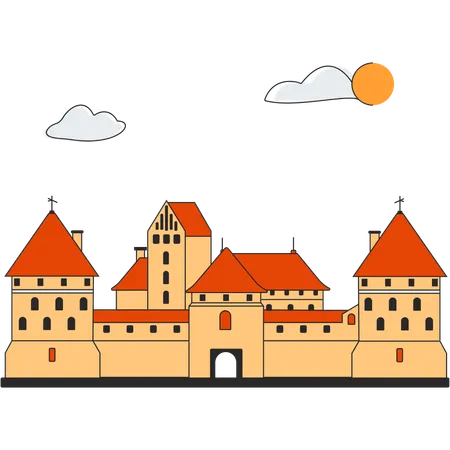 Lithuania - Trakai Island Castle  Illustration