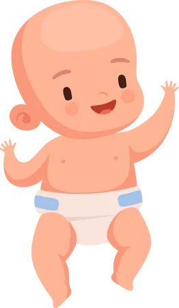 Infant New Born Toddler Babies Activity Cute Cheerful Character Illustration