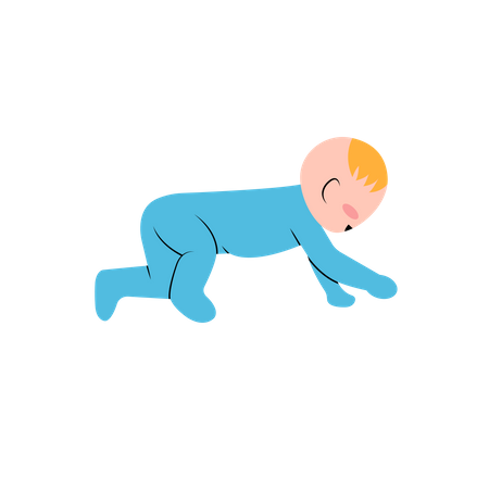 Little Baby boy playing  イラスト