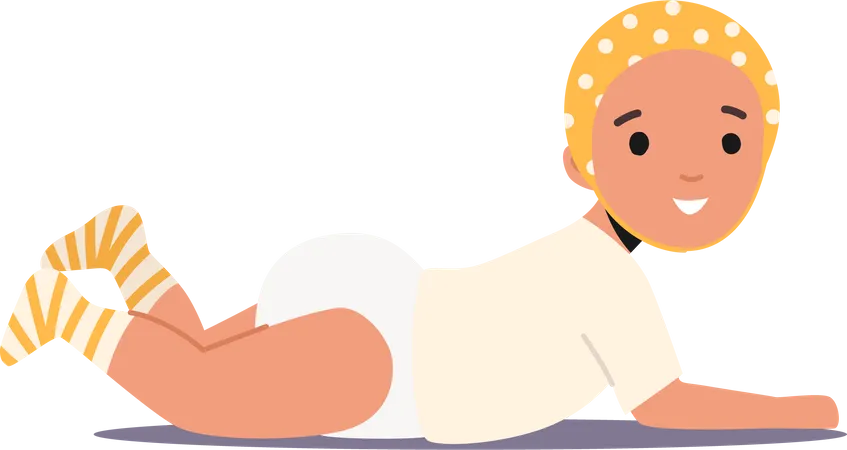 Little baby crawl on floor  Illustration