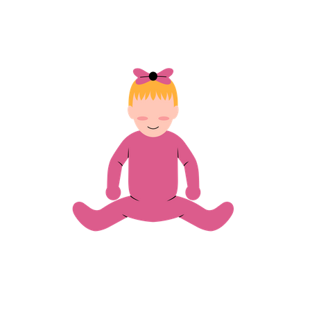 Little baby girl  Illustration