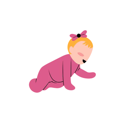 Little baby girl  Illustration
