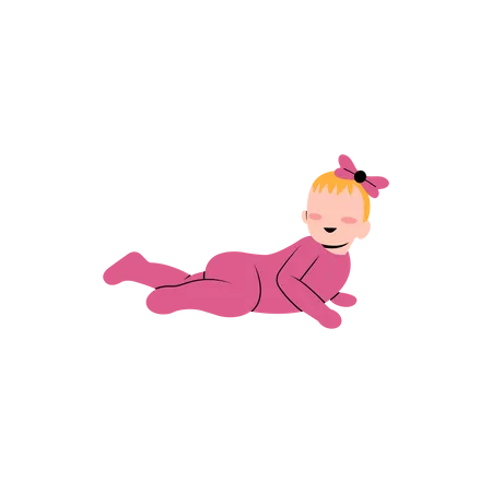 Little baby girl playing  Illustration