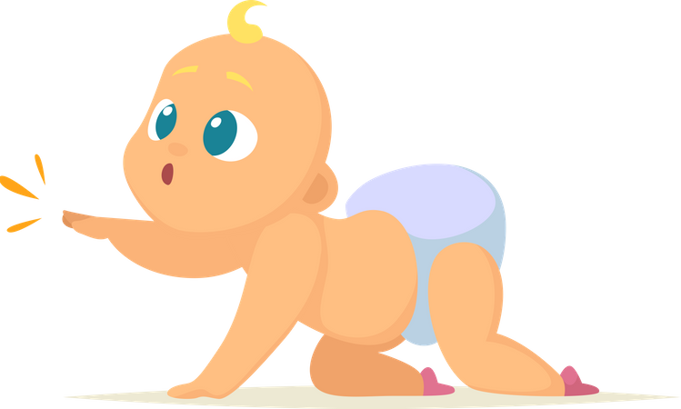 Little baby pointing  Illustration