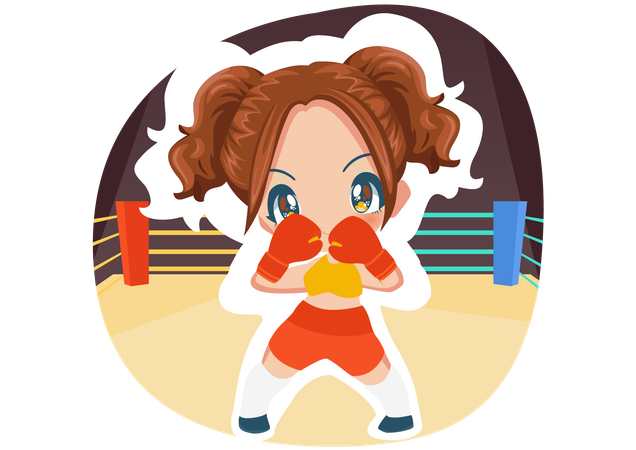 Little Boxing Girl  Illustration