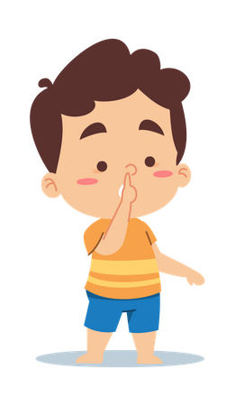 Little boy asking to quiet  Illustration