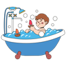 free boy bathing illustrations