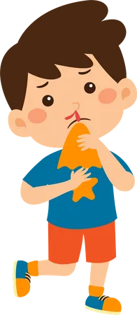 Little boy bleeding from nose  Illustration
