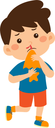 Little boy bleeding from nose  Illustration