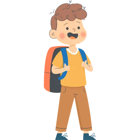 Little Boy Carrying a Bag  Illustration