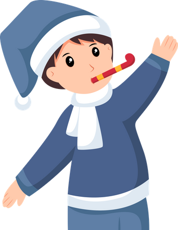 Little boy celebrating christmas  Illustration