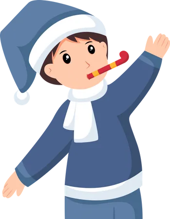 Little boy celebrating christmas  Illustration