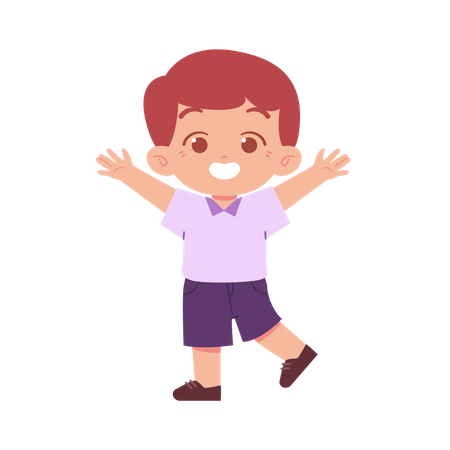 Little Boy Cheering Himself  Illustration