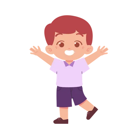 Little Boy Cheering Himself  Illustration