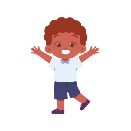 Little Boy Cheering Himself  Illustration