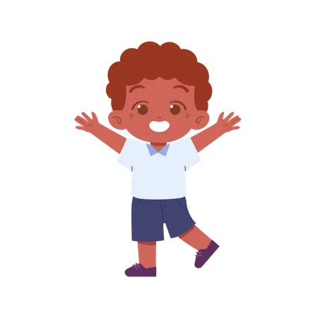 Little Boy Cheering Himself  Illustration