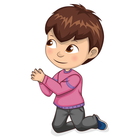 Little boy clapping Illustration