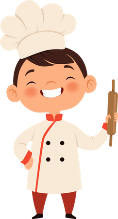 Little boy cook preparing food  Illustration