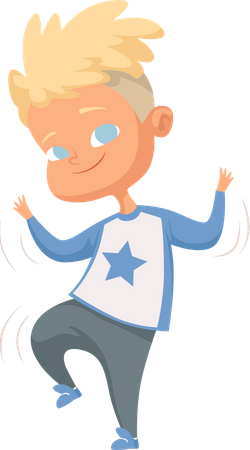 Little boy dancing  Illustration