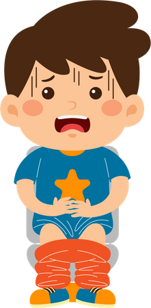 Little boy diarrhea  Illustration