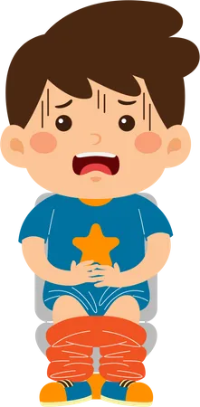 Little boy diarrhea  Illustration