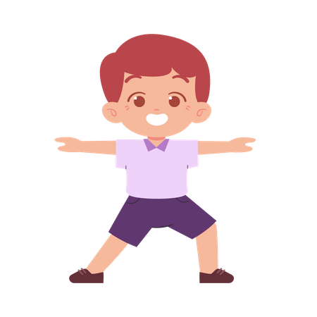 Little Boy Doing Exercise  Illustration