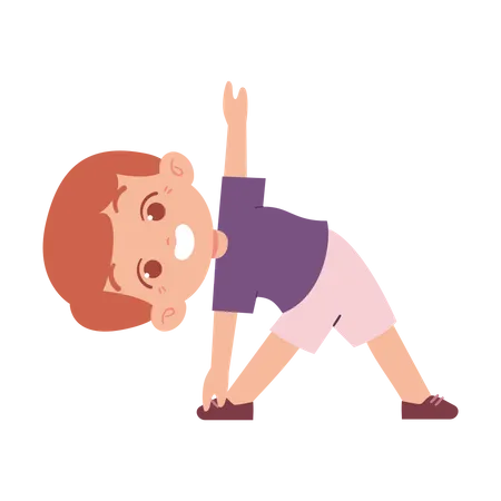 Little Boy Doing Exercise  Illustration
