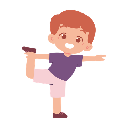 Little Boy Doing Exercise  Illustration