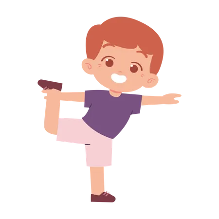 Little Boy Doing Exercise  Illustration