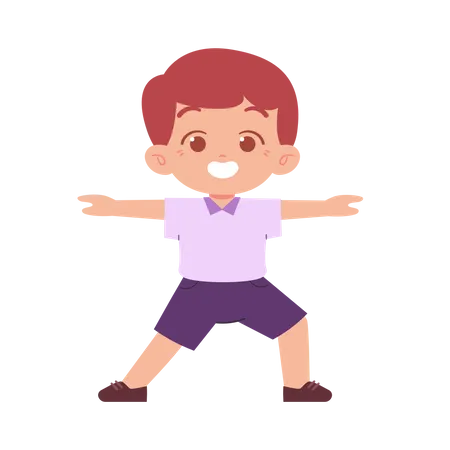 Little Boy Doing Exercise  Illustration