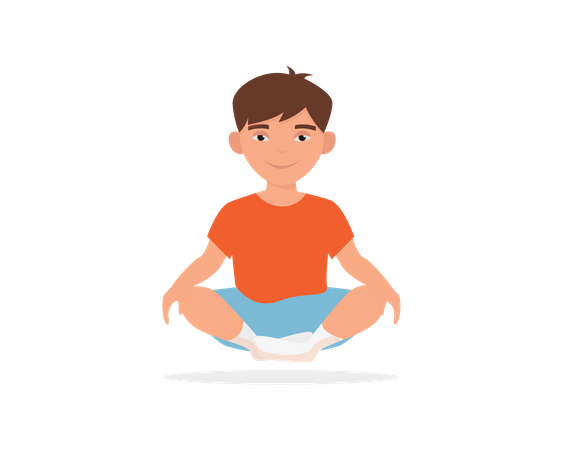 Little boy doing meditation  Illustration