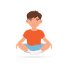 illustration for boy doing meditation