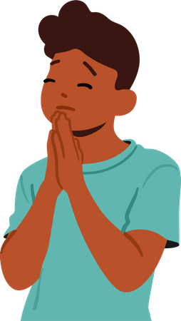 Little Boy doing Praying  Illustration